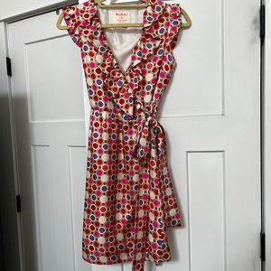 Florence Broadhurst for Kate Spade Silk Knee Length Aubrey Wrap Dress, size 0